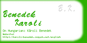 benedek karoli business card