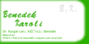 benedek karoli business card